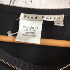 Fred David Tops - FRED DAVID BLACK ZIPPER BLOUSE M Fred David Tops - FRED DAVID BLACK ZIPPER BLOUSE M